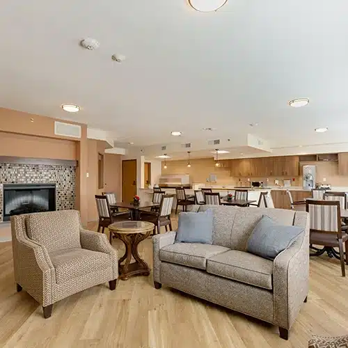 Couches in a common room at Sierra Basin